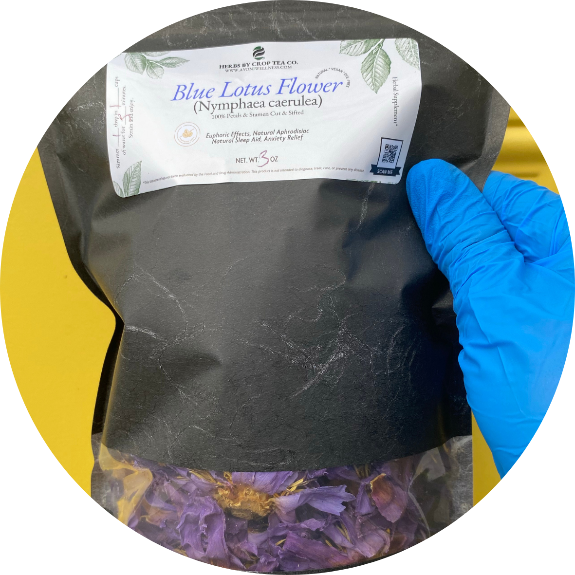 Blue Lotus Flower Organic Whole Flower Petals &amp; Stamen