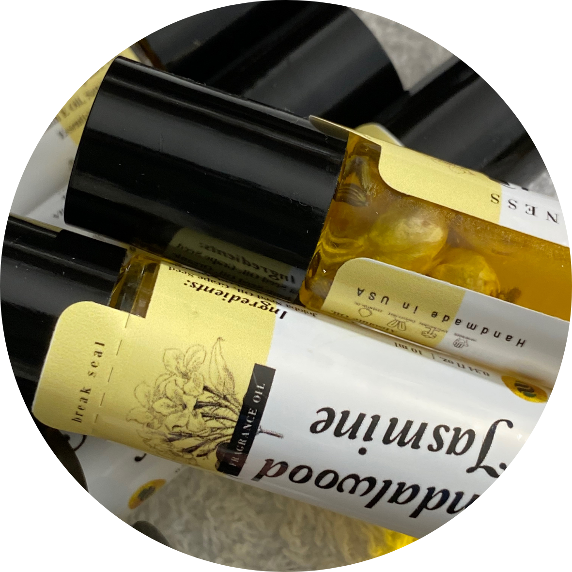 Sandalwood &amp; Jasmine Infused Fragrance Oil Roller