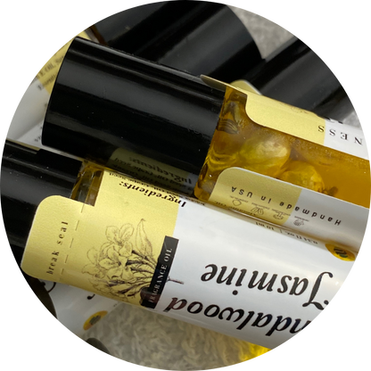 Sandalwood &amp; Jasmine Infused Fragrance Oil Roller