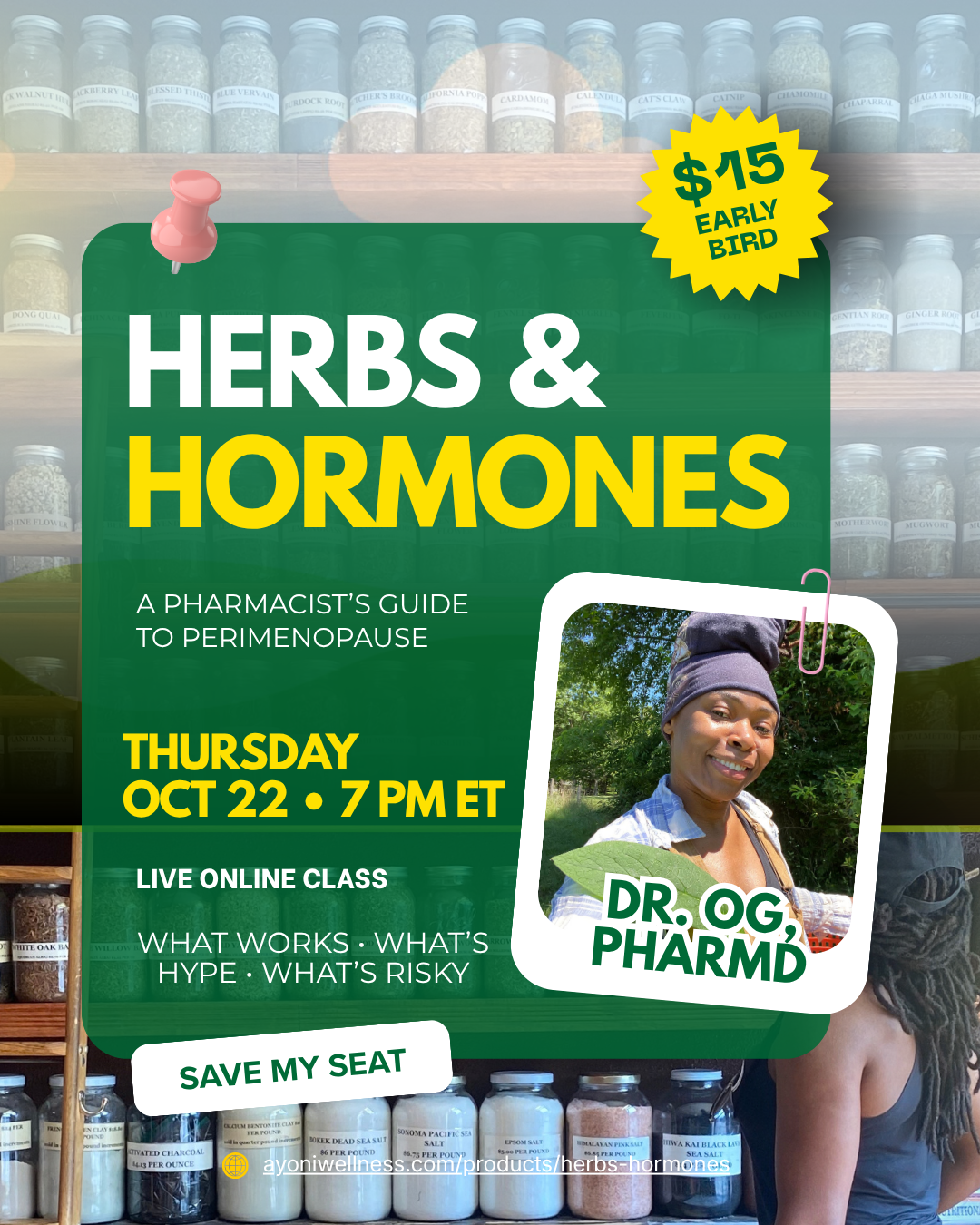Herbs & Hormones: A Pharmacist's Guide to Perimenopause (Live Online Class)