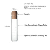 Portable Glass Tea Strainer with Cork Lid