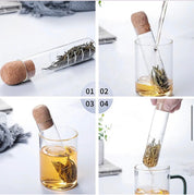 Portable Glass Tea Strainer with Cork Lid - Ayoni Wellness