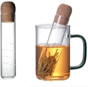 Portable Glass Tea Strainer with Cork Lid - Ayoni Wellness