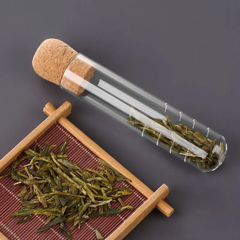 Portable Glass Tea Strainer with Cork Lid - Ayoni Wellness