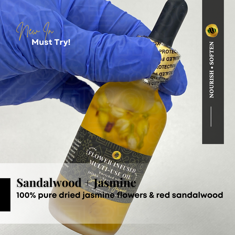 Sandalwood Jasmine Flower Infused Body Oil - Ayoni Wellness